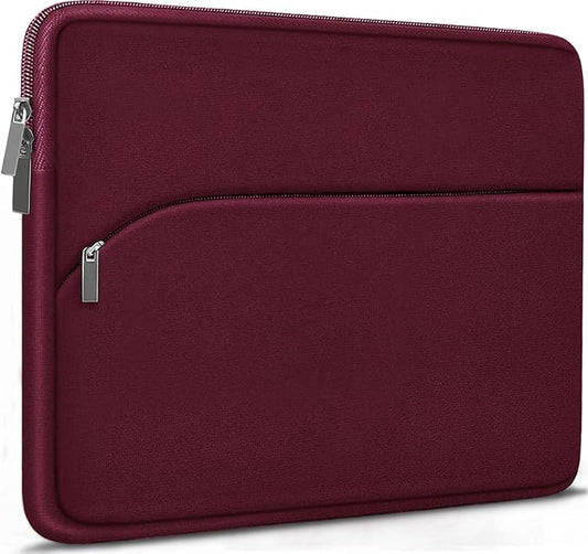 Laptop Sleeve 15.6 inch, Durable Portable Monitor Protective Cover with Front Pocket, Traveling Laptop Case Compatible for HP, Dell, Asus, Lenovo, Wine Red