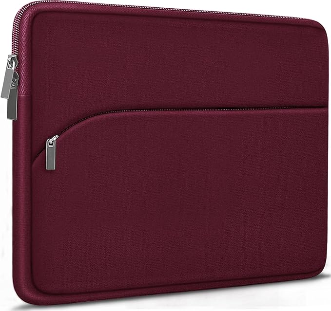 Laptop Sleeve 15.6 inch, Durable Portable Monitor Protective Cover with Front Pocket, Traveling Laptop Case Compatible for HP, Dell, Asus, Lenovo, Wine Red