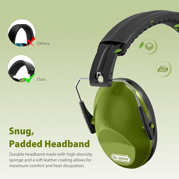 Noise Cancelling Ear Muffs: SNR27.4 Noise Cancelling Headphones for Autism with Adjustable Headband - Hearing Protection Ear Muffs for Kids Autism Sensory Monster Truck Demo Derby Mowing