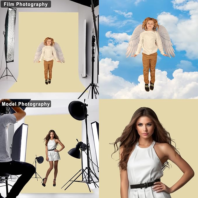 Tan Backdrop for Photoshoot Professional Photo Backdrop Background Curtain for Product Photography Portraits Wedding Party Live Streaming Video Recording 6X9 FT