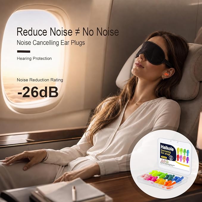 8Pairs Silicone Ear Plugs for Swimming Sleeping, Snoring, Work, Concerts,8 Colors Reusable Noise Cancelling EarPlugs with 3-Layer Seal Design (8 Colors)