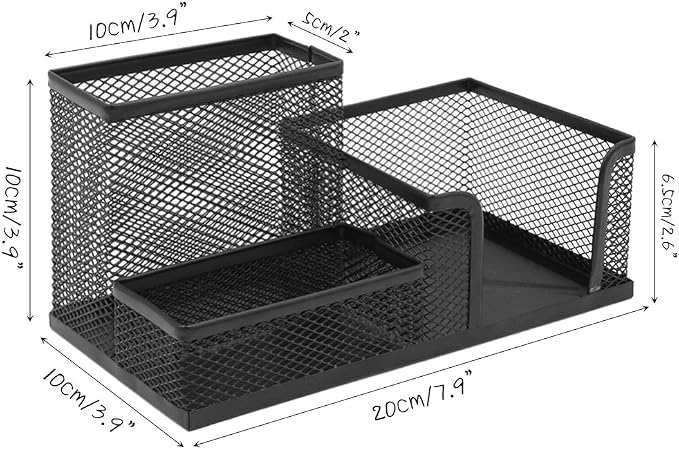 Metal Wired Mesh Design Multifunctional Desk Organizer,Desk Tidy,Pen Holder,Card Case,Storage Box for Home Office Desktop Decration