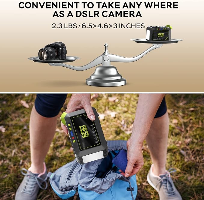 MARBERO Portable Power Station 88Wh Camping Lithium Battery Solar Generator Fast Charging with AC Outlet 120W Peak Power Bank(Solar Panel Optional) for Home Backup Outdoor Emergency RV Van Hunting