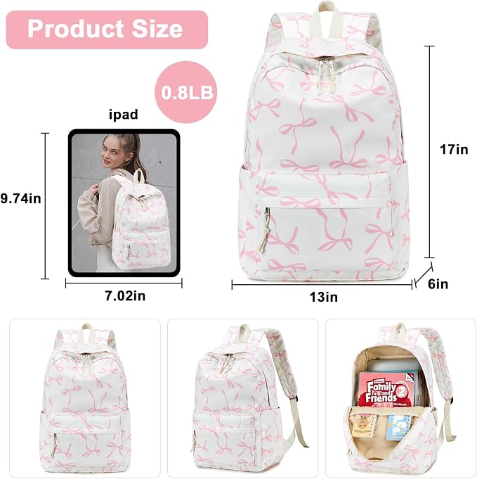 Bluboon Teens Backpack Set Girls School Backpack Lunch Box Pencil Bags Student Bookbags 3 in 1
