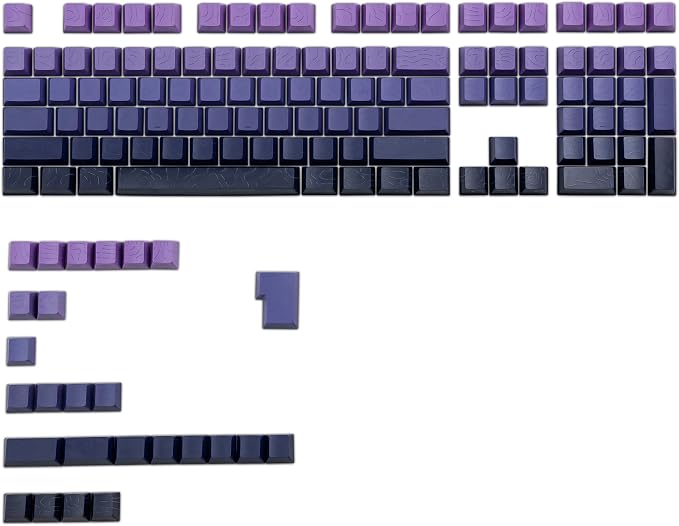 dagaladoo Topographic keycaps Line Backlit Gradient Purple keycaps Shine Through Keyboard Keys Side Printed Key caps Cherry Profile keycap Set for 61/64/66/68/71/75/84/87/100 Mechanical Keyboards