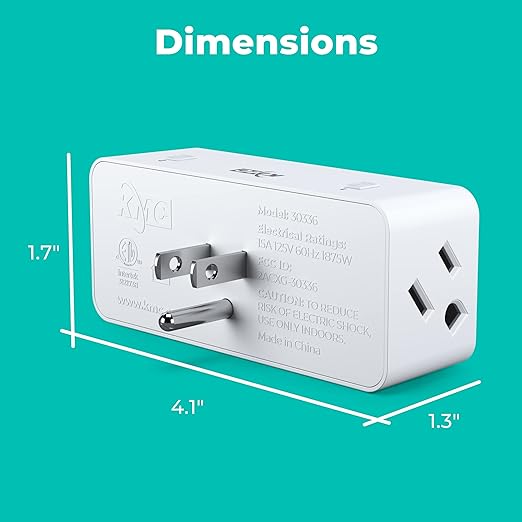 KMC Smart Plug 4-Pack, Side 3-Outlet Extender, Compatible with Google & Alexa, No Hub Required, WiFi Plugs