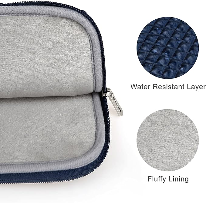 RAINYEAR 15 Inch Laptop Sleeve Diamond Foam Shock Resistant Padded Case Fluffy Lining Cover Carrying Bag Compatible 15.4" MacBook Pro/Air, Surface Laptop 3/4 15", New XPS 15 Touch (Navy Blue)