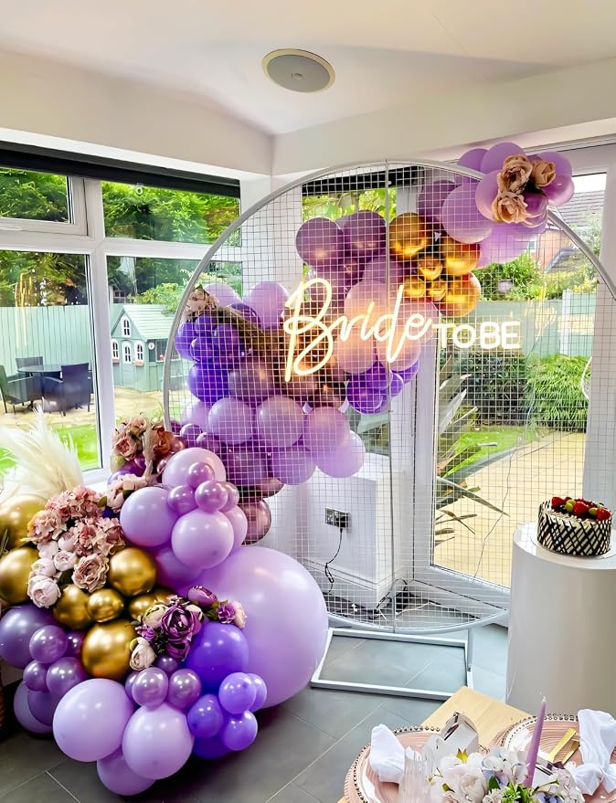 Purple and Gold Balloon Arch Kit, 132Pcs Graduation Balloon Arch Kit, Multi-Size Purple Gold Confetti Balloons, Party Balloons for Graduation Decorations, Bridal Shower, Birthday, Wedding Backdrop