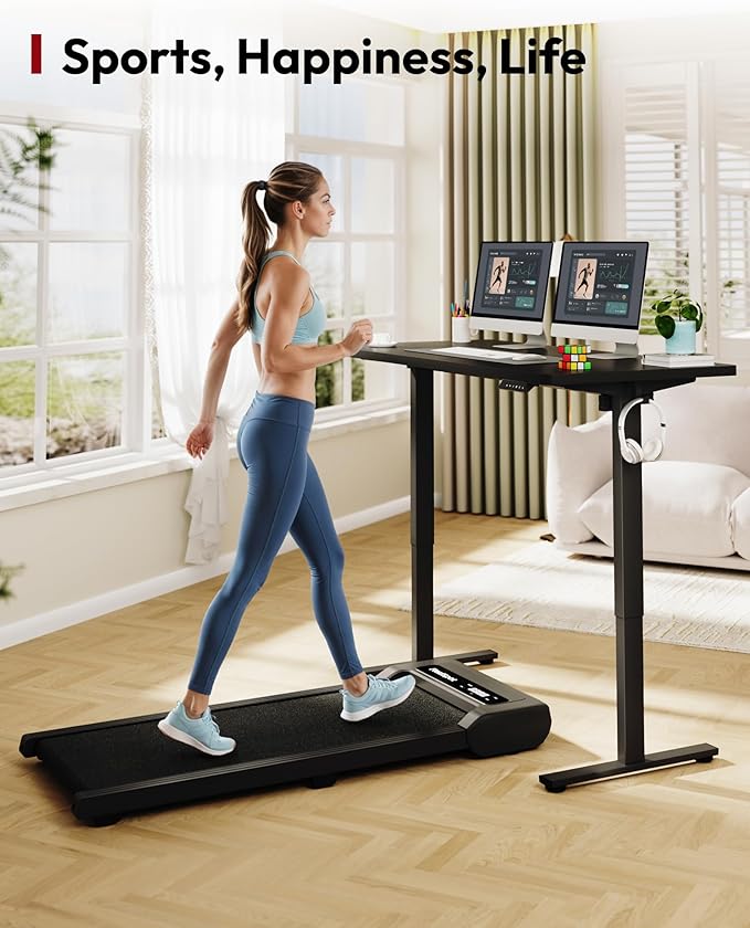 SANODESK One-Piece Electric Standing Desk, Seamless 60 x 24'' Ergonomic Height Adjustable Sit Stand Desk with Memory Presets for Home Office Computer Workstation, Black Frame/Black Top