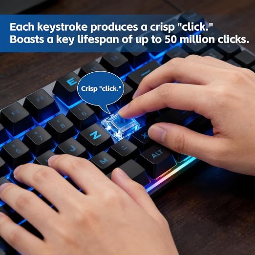 10 Pcs Keyboard Switches, 3 Pin Dustproof Mechanical Keyboard Switches, Clicky, Accurate Typing, Keyboard Clicker for Gaming, Typing, DIY Custom Keyboards & Clickers for 3D Prints (Blue)