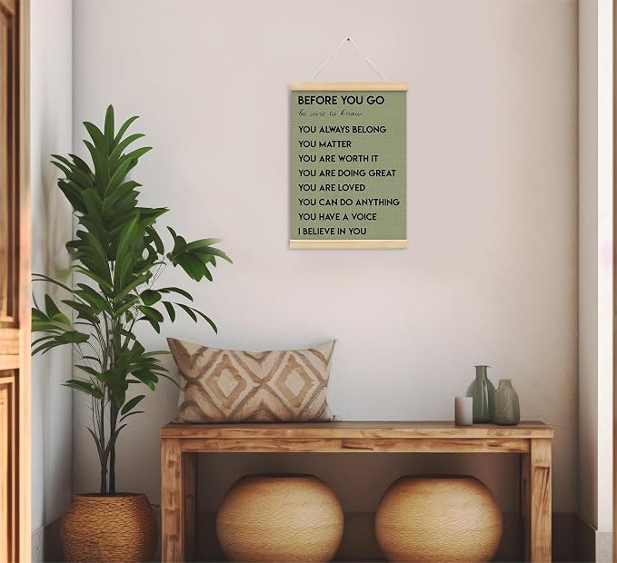 Mental Health Positive Inspirational Wall Art Decor, Therapist Office Signs Wall Art Decor For Office Kids Teen Girls Room Bedroom Playroom Wall Decor Wood Posters Framed（olive green）