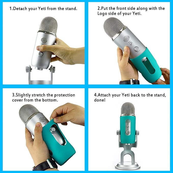 YOUSHARES Blue Yeti Protector - Full Protection Silicon Cover for Yeti & Yeti Pro Microphone (Blackout)