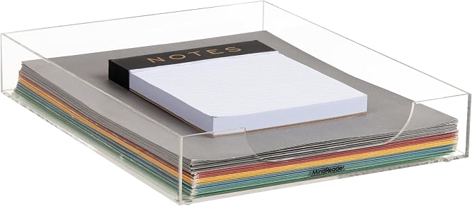 Mind Reader Paper Tray, Desktop Organizer, File Storage, Modern, Office, Acrylic, Clear