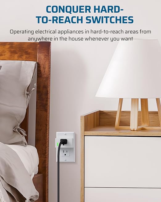 DEWENWILS 200FT Range Remote Control Outlet, No Interference Strong Signal, Indoor Wireless Outlet Switch for Lamps, Fans, Lights, 15A/1800W, ETL Listed (5 Outlets + 2 Remotes)