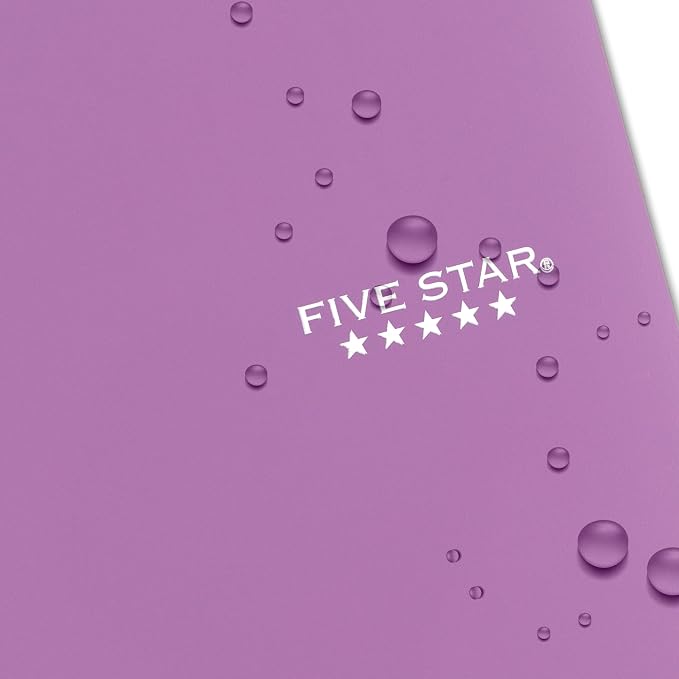 Five Star Spiral Notebook + Study App,100 Sheets,1 Subject,College Ruled Paper,Fights Ink Bleed,Water Resistant Cover,820337-ECM,Purple,Pink,White & Green,8-1/2" x 11",4 Count (Pack of 3)