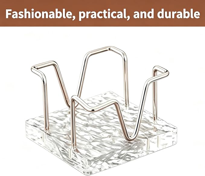 Sticky Note Holder, 3 x 3 inch Self Stick Note Pad Holder, Post It Note Dispenser Desk Accessories for School and Office Desk Organizer, Silver & Clear Acrylic