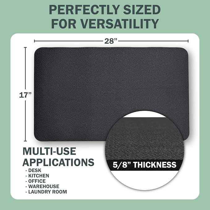 Standing Comfort Mat - 17" x 28" Anti Fatigue Foam Material - Floor Mat for Desk, Home, Office, Kitchen - Standing Desk Mat & Kitchen Floor Mat