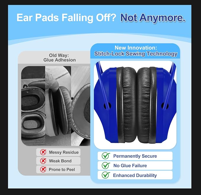 ZOHAN Kids Ear Protection 2 Pack, 25dB NRR Noise Cancelling Headphones for Kids, with Pillowy Pads, for Monster Truck, School, Autism, Sensory, Fireworks, Concerts, Events(Sapphire Blue+Sapphire Blue)