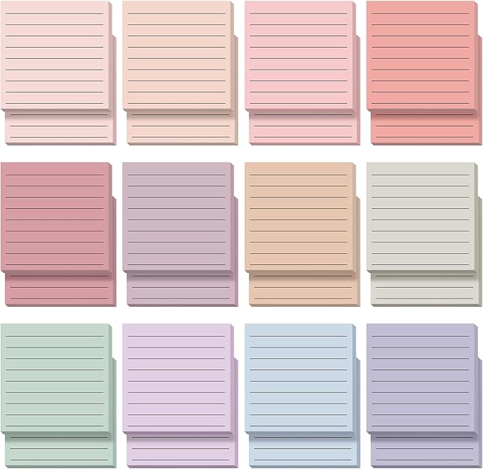 Yinder 24 Pcs Inspirational Sticky Notes Thank You Gift Motivational Sticky Note Pad Employee Appreciation Gift Bulk for Staff Coworker Teacher Nurse Office Groups 3 x 3'' (No Words,Aesthetics)
