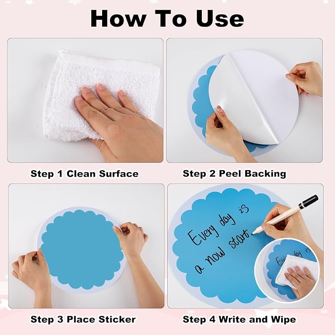 WSICSE 24 Pack Dry Erase Dots 11 Inch Circles Spots 8 Colorful Removable Whiteboard Stickers for Classroom Teachers Students Wall Table Desk & Floor Decals