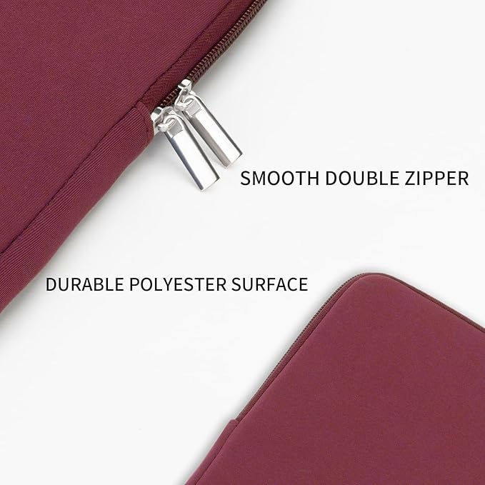 RAINYEAR 14 Inch Laptop Sleeve Case Protective Soft Padded Zipper Cover Carrying Computer Bag Compatible with 14" Notebook Chromebook Tablet Ultrabook (Red)