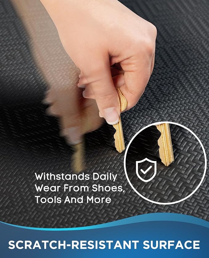 Ophanie Kitchen Mats for Floor, 1/2 inch Thick, 20x32 Anti Fatigue Cushioned Mat,Kitchen Rugs,Waterproof,Comfort Ergonomic Standing Mat for Office,Home,Sink with 99+ Pairs of Anti-Slip Bottom Ridges