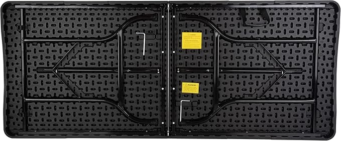 Lavish Home Portable Folding Tables - Lightweight Portable Folding Desk - 6-Foot-Long Plastic Table for Camping, Playing Cards, Parties, and Dining (Single/Black)