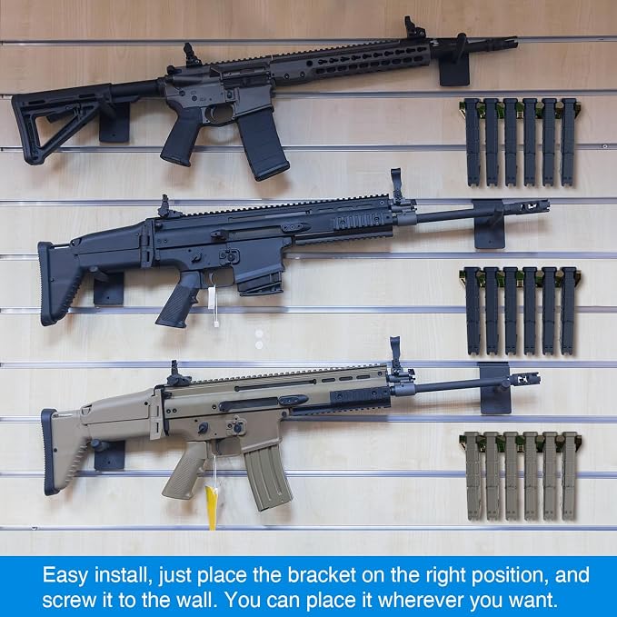 Solid ABS 6-Slot Camo PMAG Wall Mount & Rack, 1 Pcs | Standard Capacity Mag Holder, Home Tactical Storage, Heavy Duty Display Stand, Room Organizer