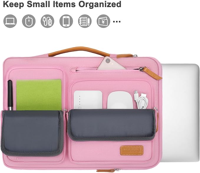 MOSISO 360 Protective Laptop Case 16 inch, 15-15.6 inch Laptop Sleeve Compatible with MacBook Pro 16, HP Acer Dell Lenovo ASUS, Side Open Carrying Case with 4 Zipper Pockets&Handle, Pink