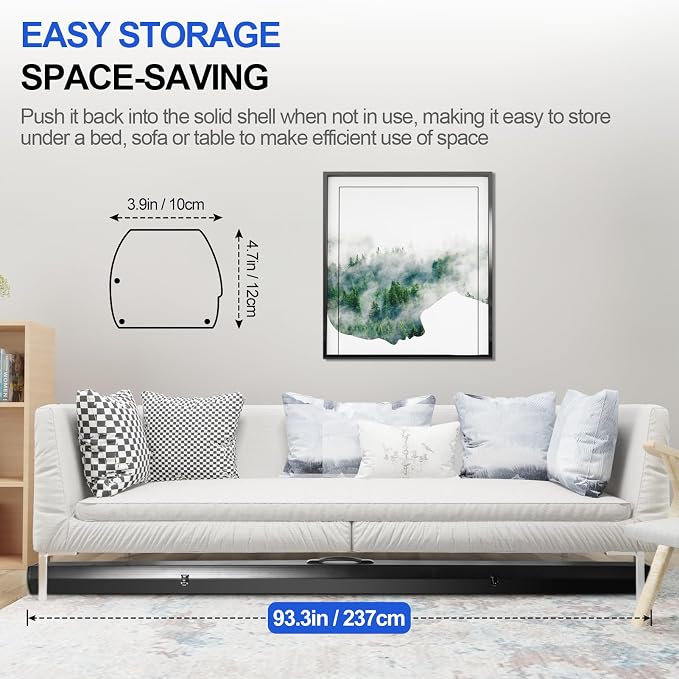 FUDESY 78.7 x 90in Large Collapsible White Backdrop Screen, Portable Retractable Pull Up Panel Wrinkle-Resistant Photo Background for Streaming, Video Conference, Photographic Studio