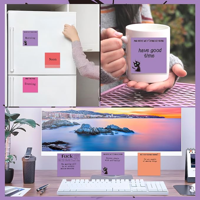 Funny Sticky Notes Gifts - 9 Pack Colorful Funny Notepads 3x3 Inch Office Gifts for Coworkers, are You Kidding Work Gag Self-Stick Memo Pads Office Supplies 450 Sheets