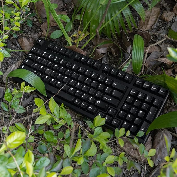Black WOB Keycaps Doubleshot Cherry Profile 121 Keys Custom Minimalist Keycaps Set for 60% 65% 70% 75% 100% Cherry MX Gateron Kailh Switches Mechanical Keyboards