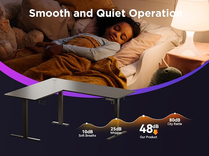 WALKINGDESK 63x55 Inches Reversible L Shaped Standing Desk, Height Adjustable With Cup Holder, Electric Corner Computer Workstation, Sit Stand up Home Office, Ergonomic Gaming, Black