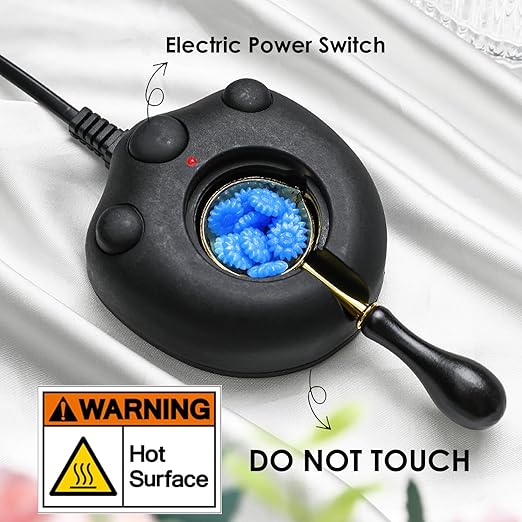 Electric Wax Seal Warmer, Andotopee Wax Sealing Melter with 2pcs Spoons, Tweezers, Stir Pin, Great Melting Furnace Kit Fast Melting WaxSeal Bedas for Envelope Stamp Seals Craft, Black
