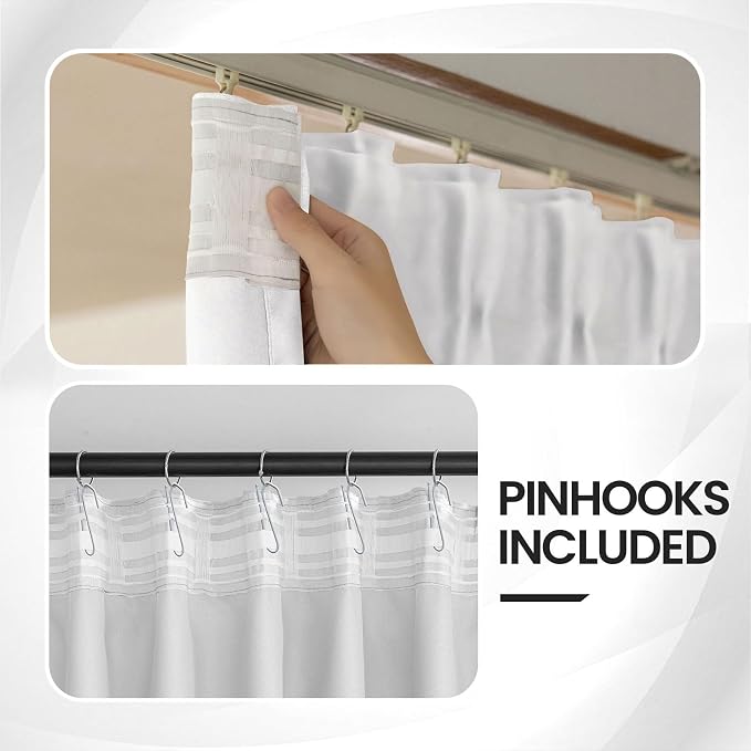 Floor to Ceiling Curtain for Wall Ceiling Mount Track - Extra Wide Blackout Curtains Room Separator - Privacy Room Divider Curtains for Ceiling Track System or Rod with Hooks, 1 Panel
