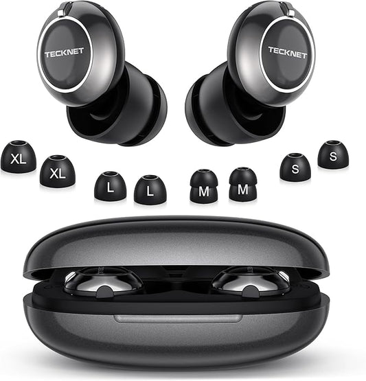 TECKNET Ear Plugs for Sleeping Noise Cancelling - 3 Adjustable Levels Noise Earplugs with 8 EarTips, 20dB (SNR) Reduction, Reusable Soft Silicone Earplugs for Focus, Work, Travel, Concert