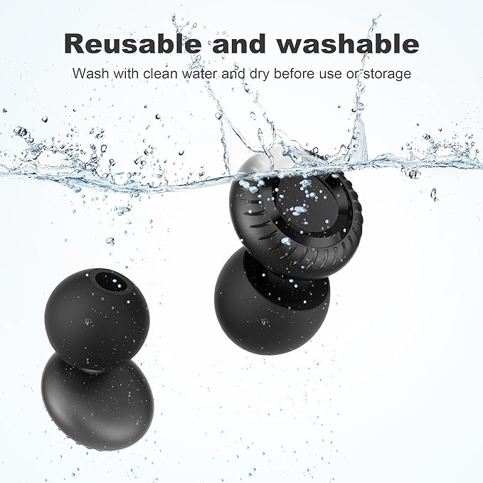 Ear Plugs, Ultra-Comfy Reusable Noise Reducing Earplugs for Sleep, Silicone Concert Ear Plug+8 Tips for Deep Focus, Travel & Sensitivity | Flexible Hearing Protection, Valentine’s Day Gifts for Women