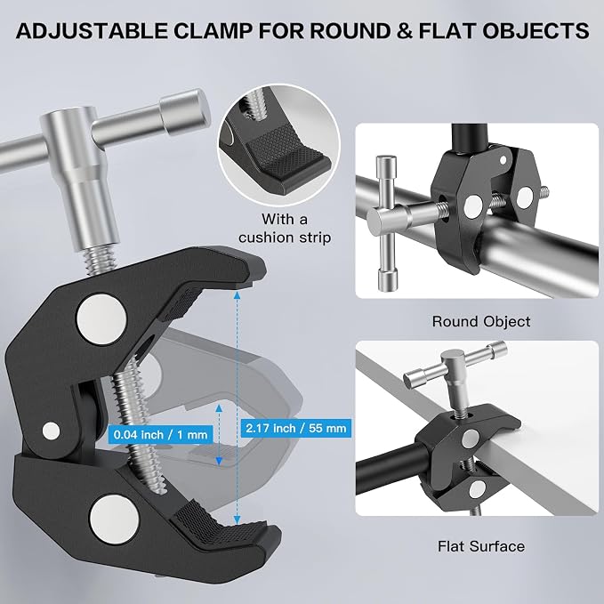 ZealSound Gooseneck Microphone Stand with Clamp, Flexible 13'' Boom Arm Mic Mount for Desk & Pipes, Compatible with Blue Yeti, Snowball, Razer, Pyle, Podcasting & Streaming