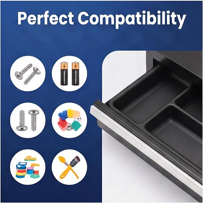 3 Pcs Tool Box Organizer Tray Divider Set for Kobalt Mini 3-Drawer ToolBox – Compatible with Both Old & New Version,Tool Desk Drawer Organization, Toolbox Accessories&Organizer.