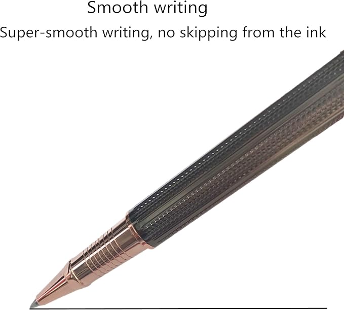 Penneed Rollerball Pen Gift Set for Men Women Executive Home Office Use, with Gift box Refillable 0.7mm Black Ink G5(Dark Gray)