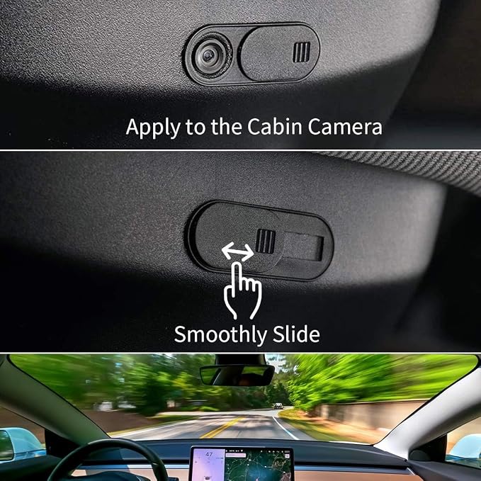 3 Pack Ultra-Thin Camera Cover Slide for Tesla Model 3 / Y Interior Cabin Camera Laptop PC Front-Facing Webcam Sticker Blocker Protect Your Privacy (Classic Version)
