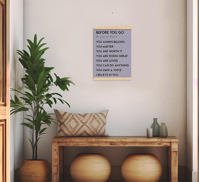 Mental Health Positive Affirmations Inspirational Wall Art Decor, Therapist Nurse Office Signs Wall Art Decor For Office Kids Teen Girls Room Bedroom Playroom Wall Decor Wood Posters Framed（purple）