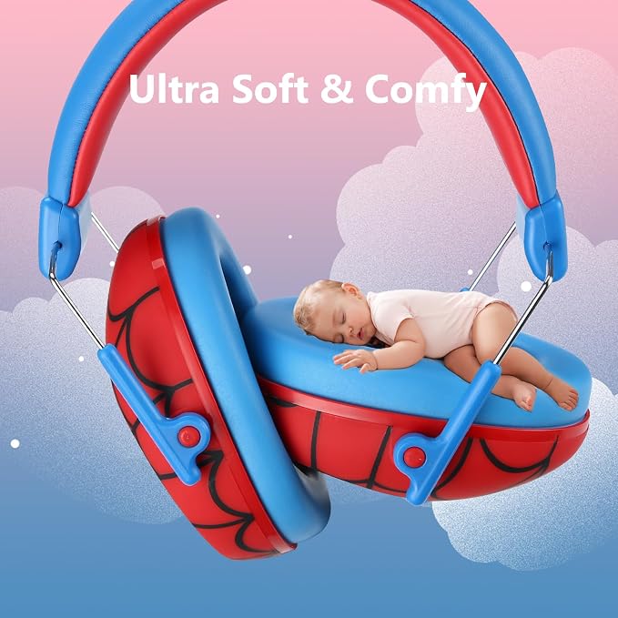ProCase Kids Noise Cancelling Headphones, Kids Ear Protection Monster Jam Truck, Fireworks Hearing Protection Noise Reduction, Noise Canceling Earmuffs for Sensory Autism Toddler Children -Red