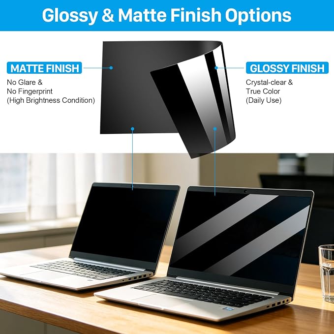 STARY 4-way 360°Laptop Privacy Screen Filter 14 Inch 16:10 Ratio(1920x1200), Anti Glare & Blue Light Filter, Removable Privacy Screen Protector for Laptop Monitor, Compatible with HP Dell Acer Lenovo Samsung ASUS Toshiba
