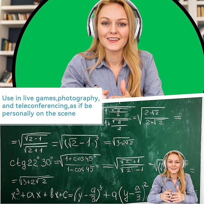Portable Green Screen Chair with Stand 57 inch Double Sided Chroma Key Backdrop for Zoom/Streaming, Foldable Green Background for Photography, Video Chats, Gaming & Meetings