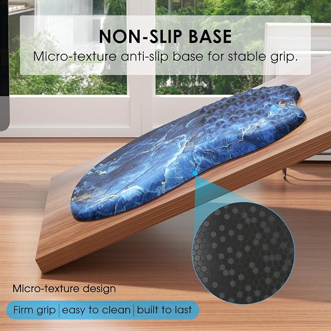 MROCO Ergonomic Mouse Pad with Wrist Support, 11.8 x 7.8 in, Ocean Marble | Memory Foam Wrist Rest Mouse Pad, Non-Slip Base, Smooth Lycra Surface for Office & Home, Comfortable Wrist Support
