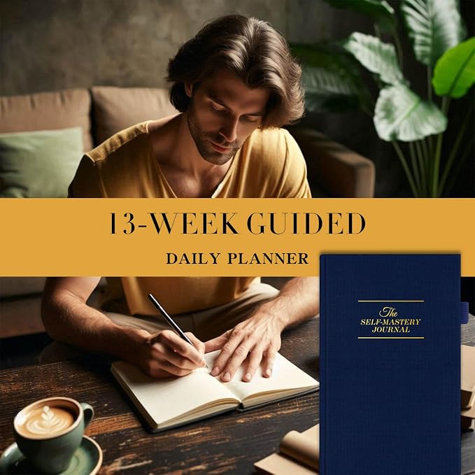 Self-Mastery Journal for Men & Women - Gratitude Journal for Daily Reflection, Mindfulness, and Self-Care - Guided Manifestation Journals - Inspirational Goal Journals with Pen Holder