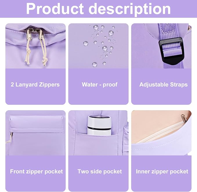 Bluboon Teens Backpack Set Girls School Backpack Lunch Box Pencil Bags Student Bookbags 3 in 1