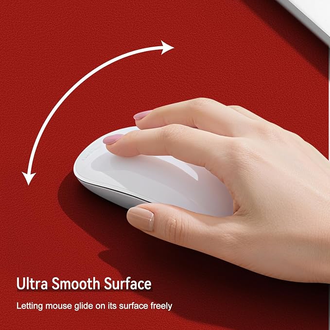 Dual Sided Leather Desk Mat - Waterproof Desk Pad - Ideal for Large Mouse Pad and Desk Mats on Top of Desks (red, 33"*13")