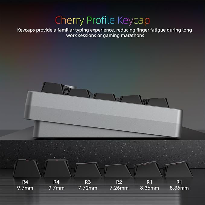 Womier Black Keycaps for Mechanical Keyboard, Ceramic Style Keycaps Set, Glossy Cherry Profile Custom Key caps with Color Character for 60 75 100% Mechanical Keyboards with Cherry/Gateron MX Switches